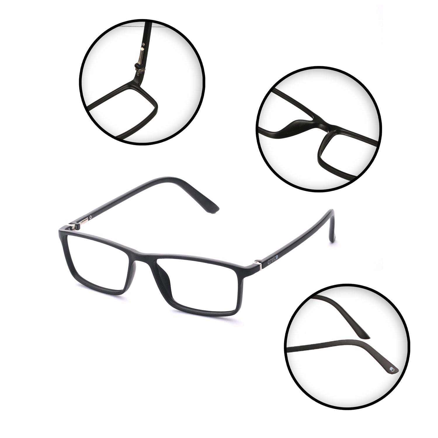 Computer Glasses Rectangular Frame Bluno Daily Rectangle Computer Glasses for Men & Women (Unisex)